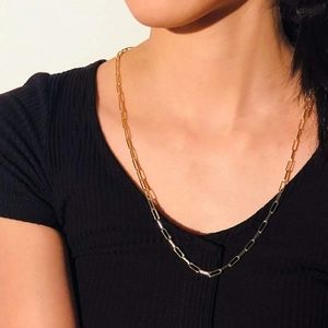 14k plated paperclip chain necklace